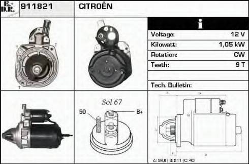 EDR 911821 - Motorino d'avviamento autozon.pro