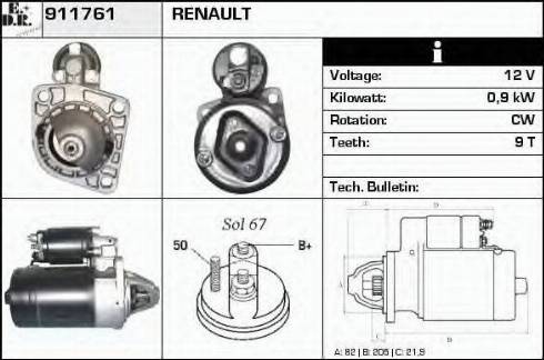 EDR 911761 - Motorino d'avviamento autozon.pro