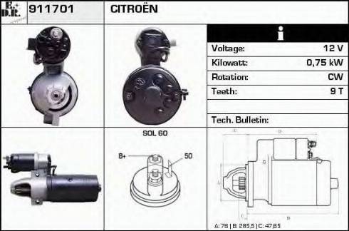 EDR 911701 - Motorino d'avviamento autozon.pro