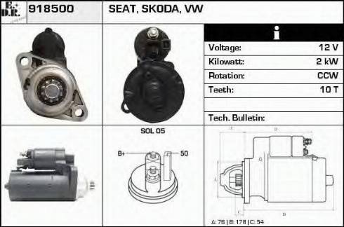 EDR 918500 - Motorino d'avviamento autozon.pro