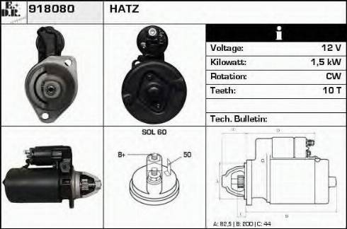 EDR 918080 - Motorino d'avviamento autozon.pro