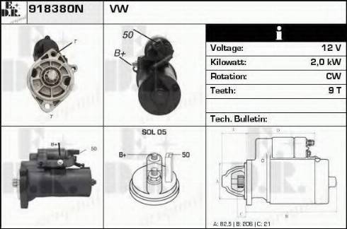 EDR 918380N - Motorino d'avviamento autozon.pro