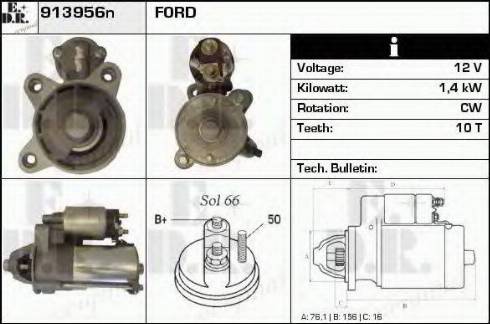 EDR 913956N - Motorino d'avviamento autozon.pro