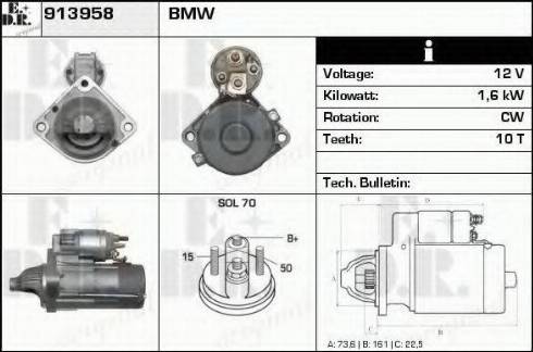 EDR 913958 - Motorino d'avviamento autozon.pro