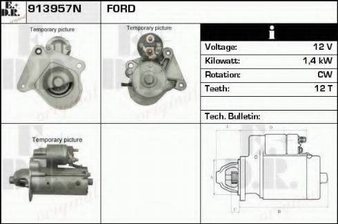 EDR 913957N - Motorino d'avviamento autozon.pro