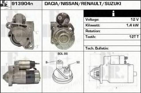 EDR 913904N - Motorino d'avviamento autozon.pro