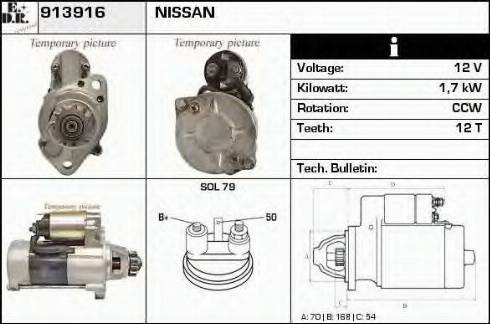 EDR 913916 - Motorino d'avviamento autozon.pro