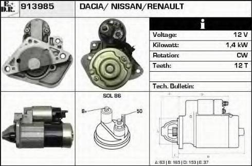 EDR 913985 - Motorino d'avviamento autozon.pro