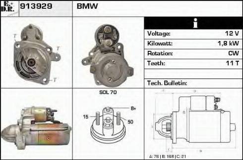 EDR 913929 - Motorino d'avviamento autozon.pro