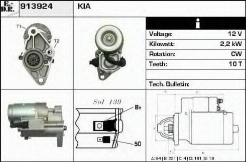 EDR 913924 - Motorino d'avviamento autozon.pro