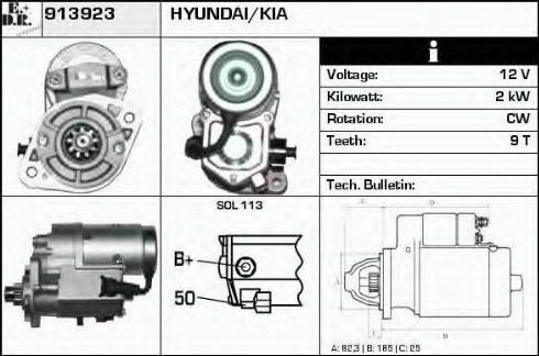 EDR 913923 - Motorino d'avviamento autozon.pro