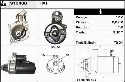 EDR 913400 - Motorino d'avviamento autozon.pro