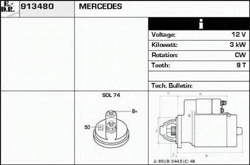 EDR 913480 - Motorino d'avviamento autozon.pro