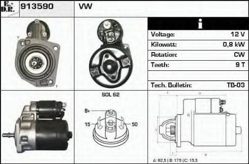 EDR 913590 - Motorino d'avviamento autozon.pro