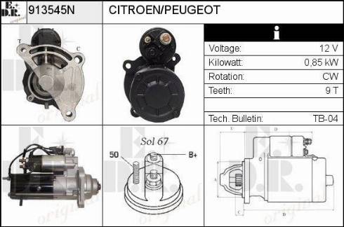 EDR 913545N - Motorino d'avviamento autozon.pro