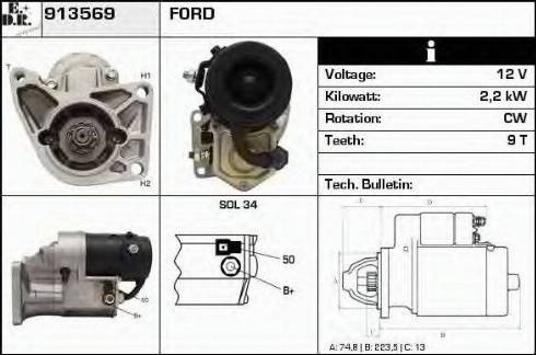 EDR 913569 - Motorino d'avviamento autozon.pro