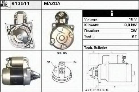 EDR 913511 - Motorino d'avviamento autozon.pro