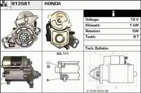 EDR 913581 - Motorino d'avviamento autozon.pro