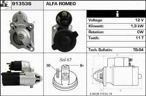 EDR 913536 - Motorino d'avviamento autozon.pro