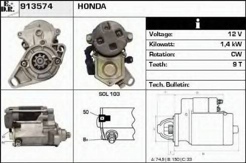 EDR 913574 - Motorino d'avviamento autozon.pro