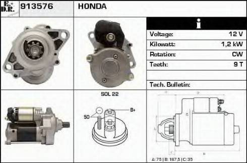 EDR 913576 - Motorino d'avviamento autozon.pro