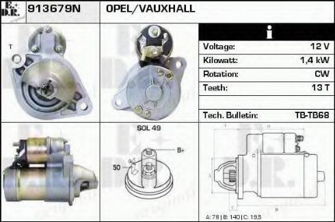 EDR 913679N - Motorino d'avviamento autozon.pro