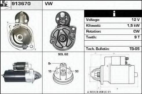 EDR 913670 - Motorino d'avviamento autozon.pro