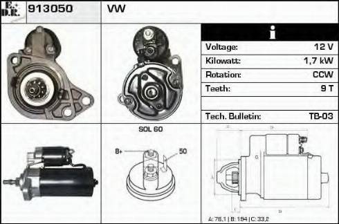 EDR 913050 - Motorino d'avviamento autozon.pro