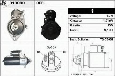 EDR 913080 - Motorino d'avviamento autozon.pro