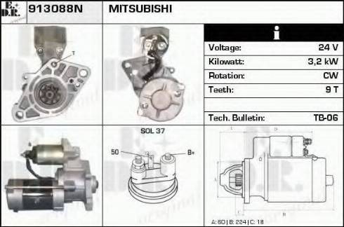 EDR 913088N - Motorino d'avviamento autozon.pro