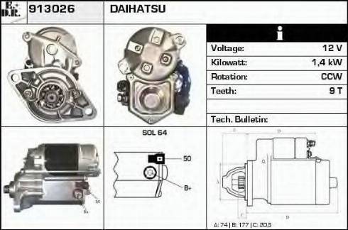 EDR 913026 - Motorino d'avviamento autozon.pro