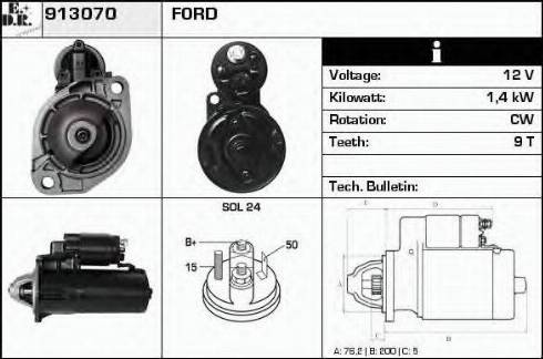 EDR 913070 - Motorino d'avviamento autozon.pro