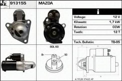 EDR 913155 - Motorino d'avviamento autozon.pro