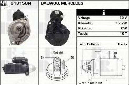 EDR 913150N - Motorino d'avviamento autozon.pro