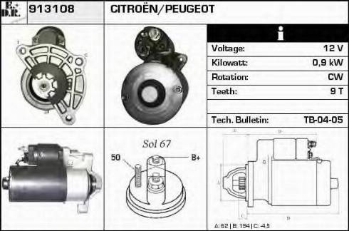 EDR 913108 - Motorino d'avviamento autozon.pro