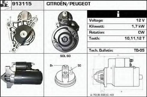 EDR 913115 - Motorino d'avviamento autozon.pro