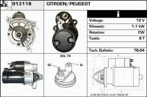 EDR 913118 - Motorino d'avviamento autozon.pro