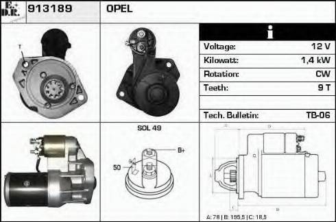 EDR 913189 - Motorino d'avviamento autozon.pro