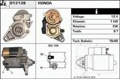 EDR 913138 - Motorino d'avviamento autozon.pro