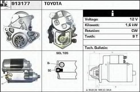 EDR 913177 - Motorino d'avviamento autozon.pro