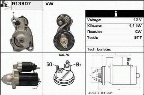 EDR 913807 - Motorino d'avviamento autozon.pro