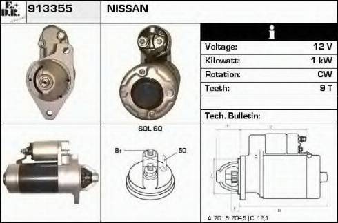 EDR 913355 - Motorino d'avviamento autozon.pro