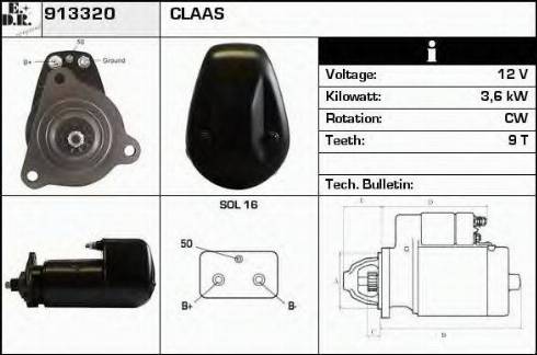 EDR 913320 - Motorino d'avviamento autozon.pro