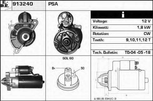 EDR 913240 - Motorino d'avviamento autozon.pro