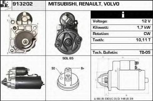 EDR 913202 - Motorino d'avviamento autozon.pro