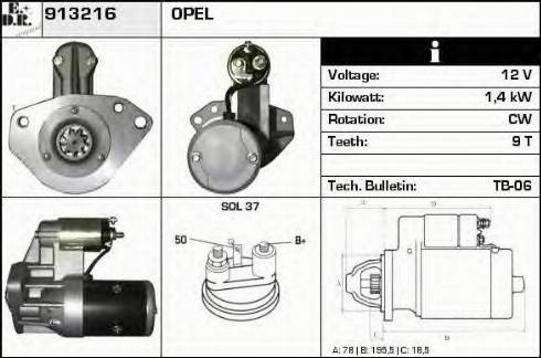 EDR 913216 - Motorino d'avviamento autozon.pro