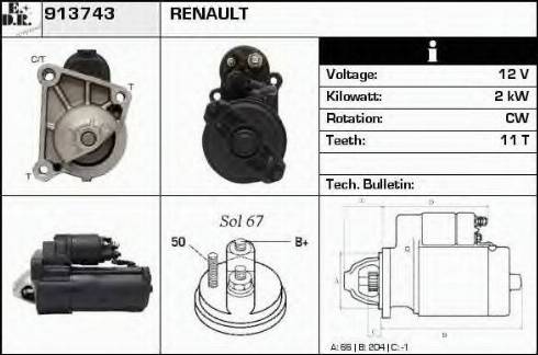 EDR 913743 - Motorino d'avviamento autozon.pro