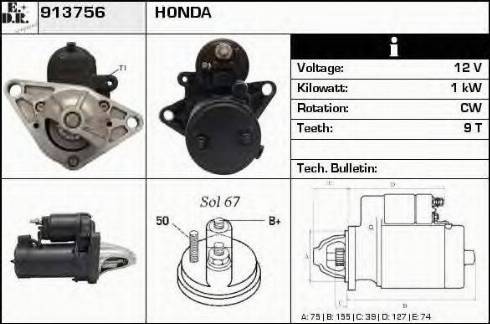 EDR 913756 - Motorino d'avviamento autozon.pro