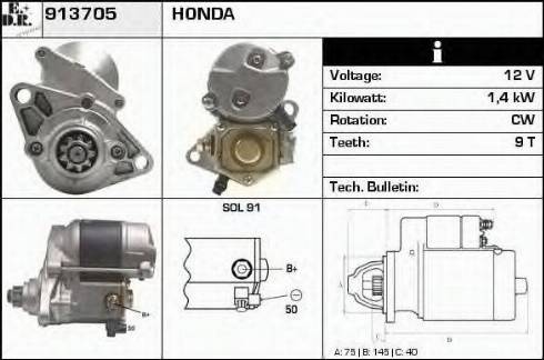 EDR 913705 - Motorino d'avviamento autozon.pro