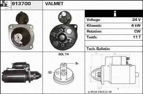 EDR 913700 - Motorino d'avviamento autozon.pro